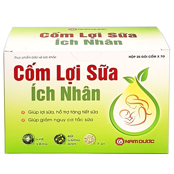 Cốm Lợi Sữa Ích Nhân, hỗ trợ lợi sữa, tăng tiết sữa, giảm nguy cơ tắc sữa